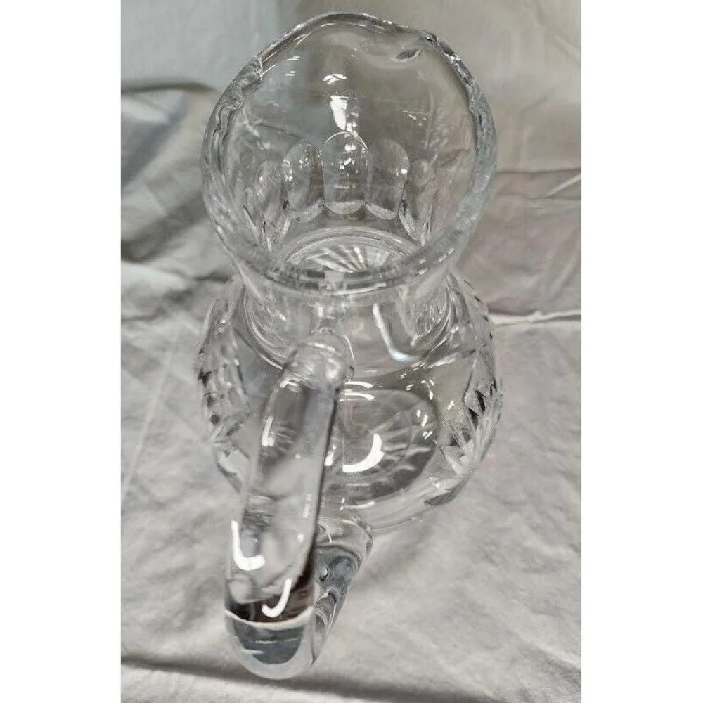 Vintage ‎ Polonia 24% Lead Crystal Footed Ball Pitcher Made in Poland 1950's